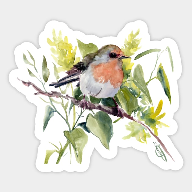 Robin Sticker by surenart